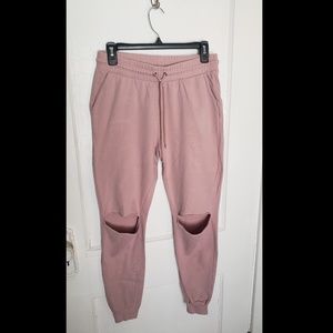 Distressed sweatpant joggers